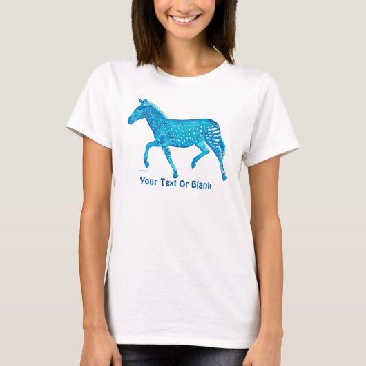 かわいい水玉模様ゼブラ – 青 Tシャツ (正面)