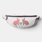 かわいい水玉模様バンニーズピンク ファニーパック (レイダウン)