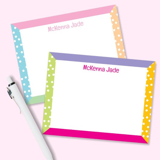 かわいい水玉模様パステル春イースターステーショナリー ノートカード