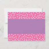 かわいい水玉模様ピンク紫の額縁ガーリー具 ノートカード (裏面)