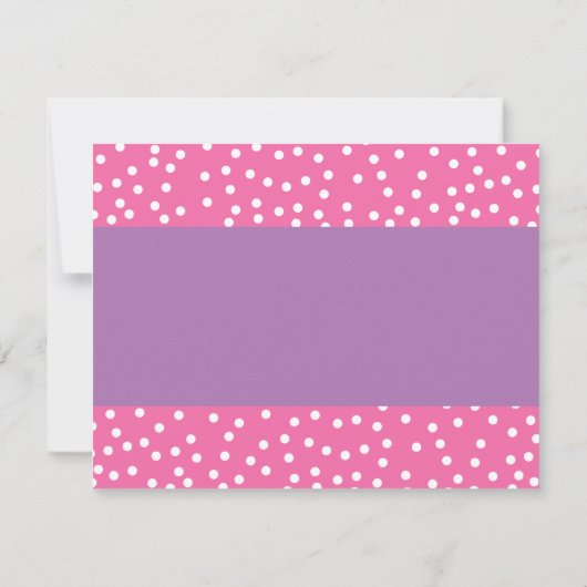 かわいい水玉模様ピンク紫の額縁ガーリー具 ノートカード