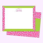 かわいい水玉模様ピンク緑の枠文具ガーリー具 ノートカード
