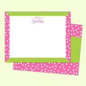 かわいい水玉模様ピンク緑の枠文具ガーリー具 ノートカード