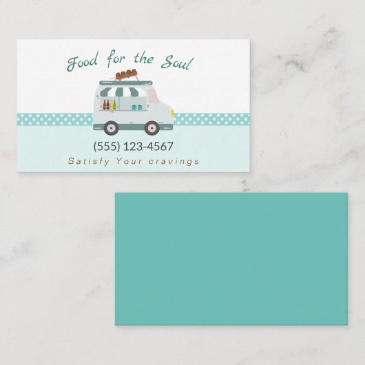 かわいい水玉模様フードトラック 名刺 (正面/裏面)