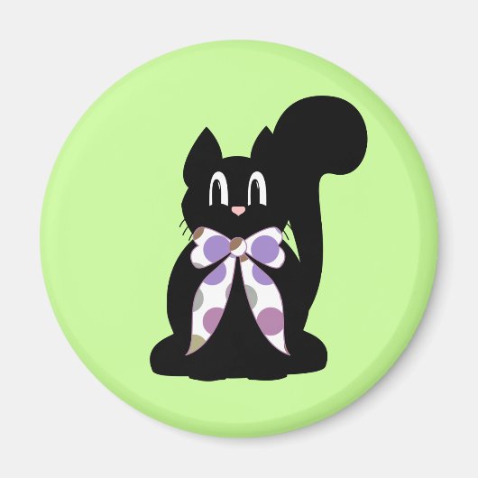 かわいい水玉模様ブラックキティ猫マグネット マグネット (正面)