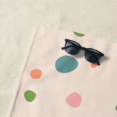 かわいい水玉模様モダンピンク緑ブルー ビーチタオル (インサイチュ)