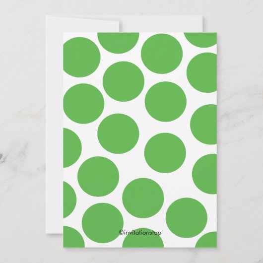 かわいい水玉模様モンキーベビー男女兼用シャワー 招待状 (裏面)