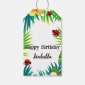かわいい水玉模様ラディバグサマーフラワーパーム誕生日 ギフトタグ (正面)