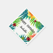 かわいい水玉模様ラディバグサマーフラワーパーム誕生日 スタンダードカクテルナプキン (角)
