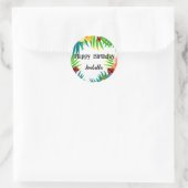 かわいい水玉模様ラディバグサマーフラワーパーム誕生日 ラウンドシール (バッグ)