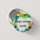 かわいい水玉模様ラディバグサマーフラワーパーム誕生日 缶バッジ (正面&裏面)