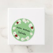 かわいい水玉模様ラディバグデイジーフラワーバースデーパーティー フェイバータグ (インサイチュ)