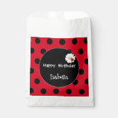 かわいい水玉模様ラディバグデイジーフラワーバースデーパーティー フェイバーバッグ (正面)