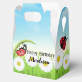 かわいい水玉模様ラディバグデイジーフラワーバースデーパーティー フェイバーボックス (オープン)