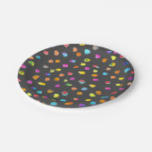 かわいい水玉模様レインボーガールのパーティー ペーパープレート (アングル)