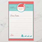 かわいい水玉模様レターへサンタ 便箋 (正面)