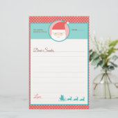 かわいい水玉模様レターへサンタ 便箋 (スタンド正面)