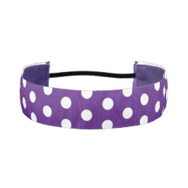 かわいい水玉模様紫と白のパターン アスレチックヘッドバンド