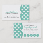 かわいい水玉模様顧客ロイヤリティ名刺 ロイヤリティカード (正面/裏面)