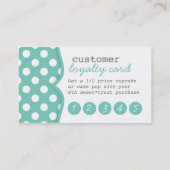 かわいい水玉模様顧客ロイヤリティ名刺 ロイヤリティカード (裏面)