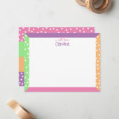 かわいい水玉模様&パステルフレームガーリー文房具 ノートカード (正面/裏面インサイチュ)