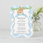 かわいい水玉模様&モンキーボーイベビーシャワー 招待状 (スタンド正面)