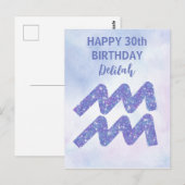 かわいい水瓶座の誕生日おめでとう カスタムバースデーカード ポストカード (正面/裏面)