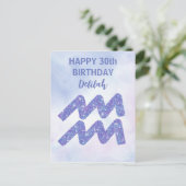 かわいい水瓶座の誕生日ギフト お名前入りのカスタムバースデーカード ポストカード (スタンド正面)