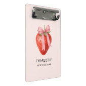 かわいい水色いちご弓コケットモノグラム ミニクリップボード (アングル)