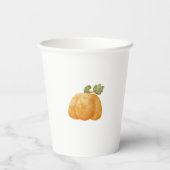 かわいい水色かぼちゃの秋パーティー紙ナプキン 紙コップ (裏面)