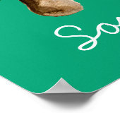 かわいい水色きのこ女の子の部屋ポスター ポスター (角)