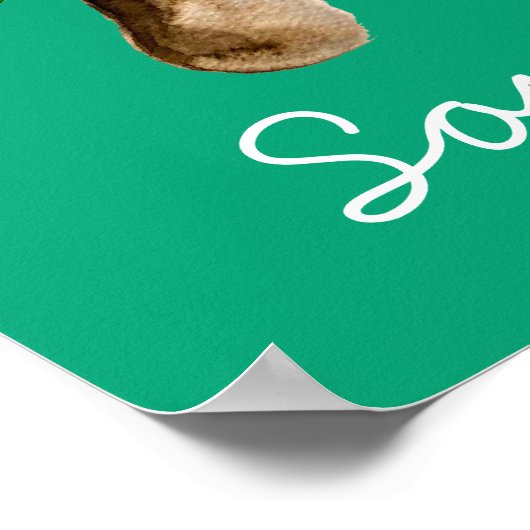 かわいい水色きのこ女の子の部屋ポスター ポスター (角)