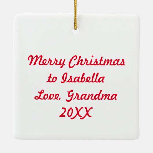 かわいい水色のアニメガールクリスマスパーソナライズされた セラミックオーナメント (裏面)