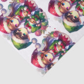 かわいい水色のアニメ小妖精や小人クリスマス 薄葉紙 (詳細)