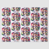 かわいい水色のアニメ小妖精や小人クリスマス 薄葉紙 (正面)