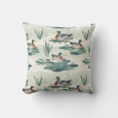 かわいい水色のアヒルのパターン クッション (正面)