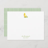 かわいい水色のアヒルベビーサンキューカード サンキューカード (正面/裏面)