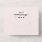 かわいい水色のイチゴのベビーシャワー オールインワン招待状 (裏面)