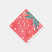 かわいい水色のイチゴ スタンダードカクテルナプキン (角)