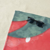 かわいい水色のイチゴ ビーチタオル (インサイチュ)