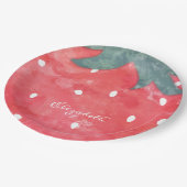 かわいい水色のイチゴ ペーパープレート (アングル)