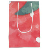 かわいい水色のイチゴ ミディアムペーパーバッグ (裏面)