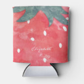 かわいい水色のイチゴ 缶クーラー (正面)