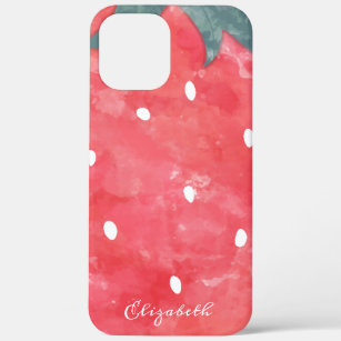 かわいい水色のイチゴ iPhone 12 PRO MAX ケース