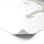 かわいい水色のウサギ ポスター (角)