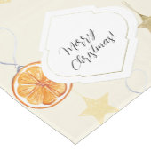 かわいい水色のオレンジと星をベージュ ショートテーブルランナー (コーナー)