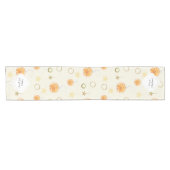 かわいい水色のオレンジと星をベージュ ショートテーブルランナー (横)