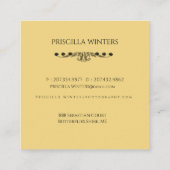 かわいい水色のカエル傘 スクエア名刺 (裏面)