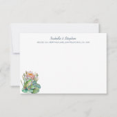 かわいい水色のカエル《植物》スイレン パーソナライズされた サンキューカード (正面)