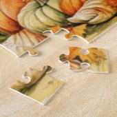 かわいい水色のカボチャ感謝賛美心 ジグソーパズル (側面)